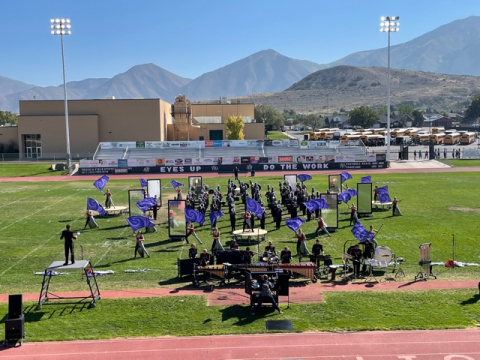 MMHS marching band performs at the Nebo Band Competition.