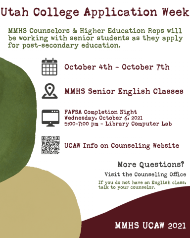 Utah College Application Week October 4 - October 7