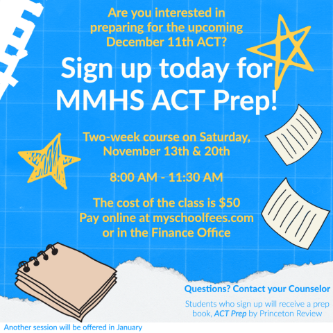 Sign up for the ACT Prep course now.