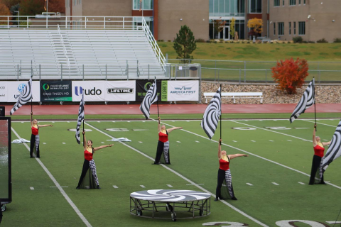 The color guard during the competition.