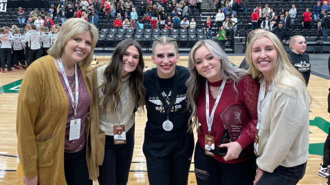 Cheyenne Ortiz - 5A UDDA Drill Team Scholarship. (Pictured with Molly Brenchley, Coach, Haylie Nelson, Assistant Coach; Kelci Gathercoal, Assistant Coach; and Jessica Ellis, Assistant Coach.
