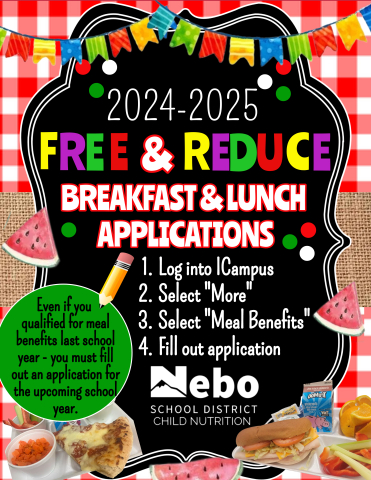 Please apply here for free and reduced lunch for the 2024-25 school year.