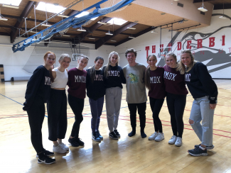 MMHS Shakespeare Dance Team pose in dance room at the annual Shakespeare High School Competition in Cedar City.