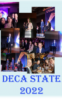 Students at DECA's state competition.