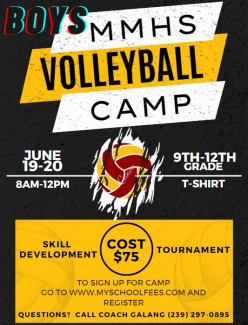 MMHS Boys Volleyball Camp, June19-20