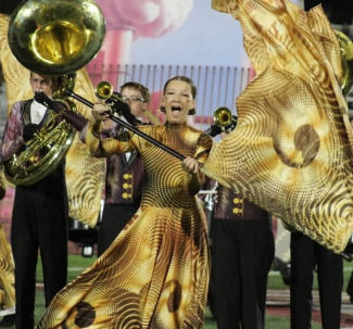 MMHS color guard and band.